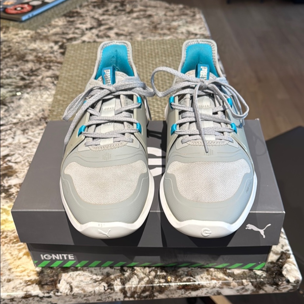 Puma Gray and Blue Golf Shoes 8.5
